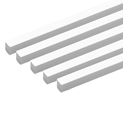 5 Stück ABS Massiver Vierkantstab Kunststoffstange Weiß Geeignet Für Architekturmodell, Länge 500 mm Seitenlänge 1-4 mm,2×2×500mm (5pcs) von SHOUCAN