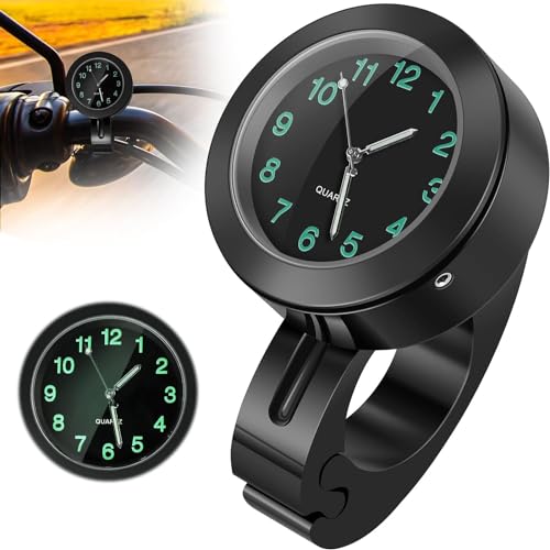 SHOWHEEL Motorraduhr,Wasserdicht Leuchtend Motorraduhren für Lenker,Lenkerhalterung Uhr für Motorräder,Motorrad Fahrrad Uhr Universal,Motorrad zubehör für Motorräder,Elektrofahrzeuge von SHOWHEEL