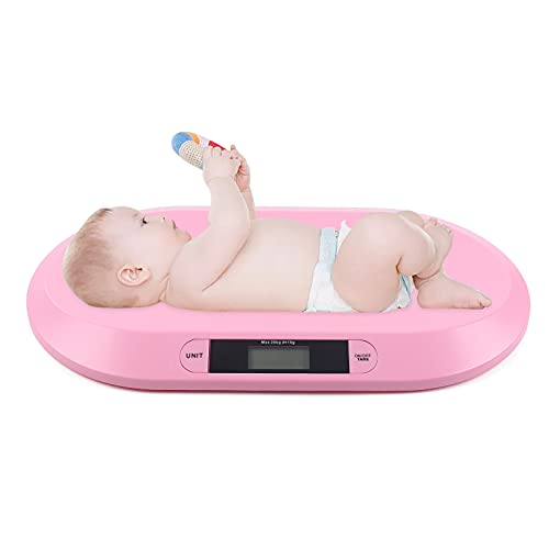 Babywaage digital Babywaage Tierwaage Kinder Kinderwaage Neugeborenen Waage Digital LCD bis 20 kg (Rosa) von SHOWLIVEU