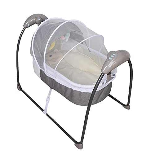 SHOWLIVEU Elektrische Babywippe Babyschaukel mit 3 Geschwindigkeitseinstellungen zusammenklappbarer Baby Wippe Schaukel Babyhochstuhl von SHOWLIVEU