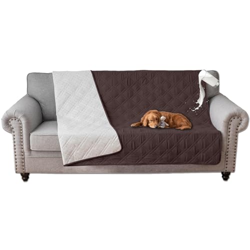 SHUOJIA wasserdichte Hundedecke,urinbeständige Haustierdecke für Couchbett,Kleine,Mittelgroße Hunde,Katzen, Autositzschutz,100% Flüssigkeitsbeständig,Waschbar (30x50in,Brown) von SHUOJIA