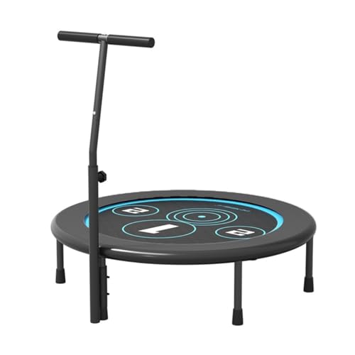 40" Faltbares Trampolin, Silent Mini Fitness Trampolin mit Handlauf, Bungee Rope Design System, Beste Wahl für Aerobic Training, Geeignet für Innen- und Außenbereiche, Max. Grenzwert 200kg ( Size : Wi von SHUQICAINA