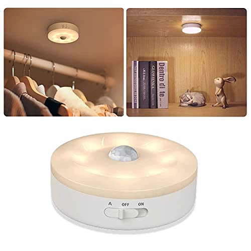 SIBI Licht mit Bewegungsmelder, USB Wiederaufladbar LED Nachtlicht, Überall Aufkleben Bewegungslicht für Treppen, Flur, kleiderschrank, Schrank Beleuchtung, Warmes Weiß 3000K, 1 Pack von SIBI LIGHTING