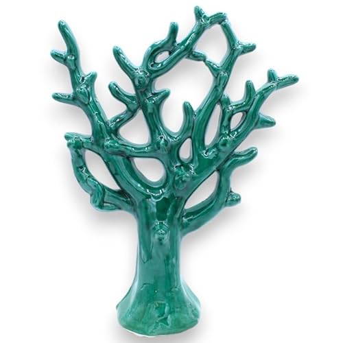 SICILIA BEDDA CAPACI Coral Zweig aus Keramik Caltagirone (1 Stück), erhältlich in 4 Farboptionen und 3 Größen – Grün, Höhe 20 cm von SICILIA BEDDA CAPACI