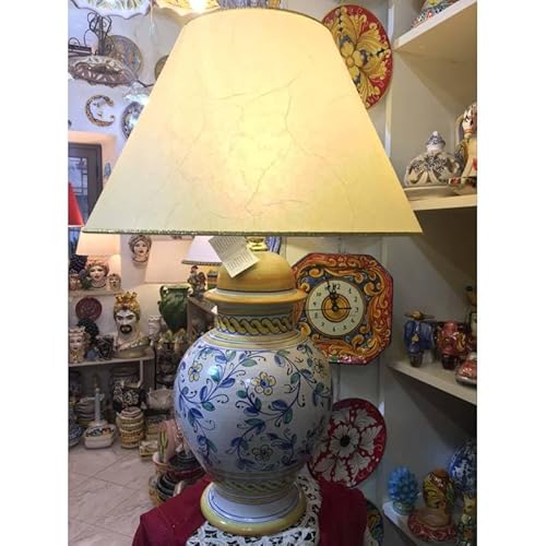 SICILIA BEDDA CAPACI Handgefertigte Lampe aus feiner Keramik mit Blumendekor aus dem 17. Jahrhundert – Höhe 70 cm von SICILIA BEDDA CAPACI