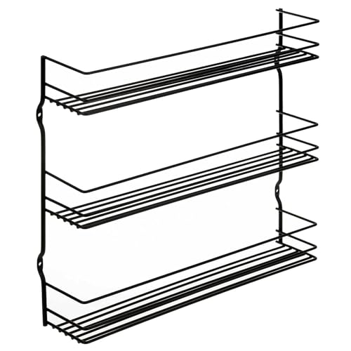 SIDCO Gewürzregal schwarz Wandregal Gewürzständer Gewürzboard Gewürzablage 3 Fächer von SIDCO