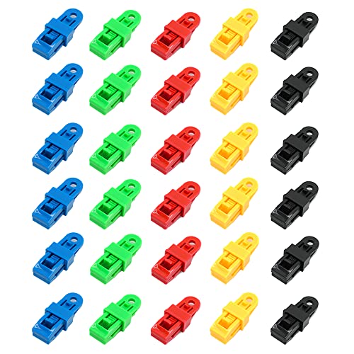 SIGANDG 30pc Verriegelungsgriff Clip,Kunststoff-Clips Für Schutztuch,Einstellbar Robuster Verriegelungsgriff Clip,Planenclips,Clips,Clips Für Sonnensegel(30) von SIGANDG