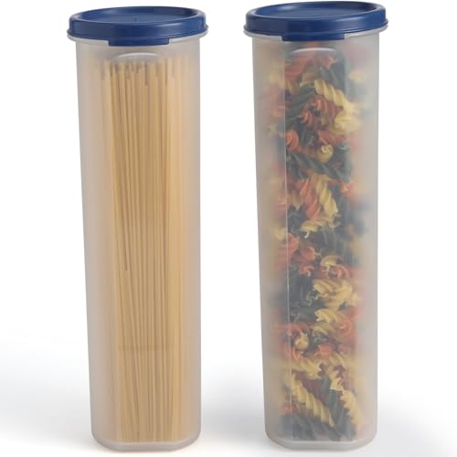 SIGNORA WARE luftdichte Aufbewahrungsboxen mit Deckel für Spaghetti und andere Lebensmittel aus BPA-Freiem Plastik - 2 Stück - Hochwertige transparente Küchen Vorratsdosen - To-Go Snackbox von SIGNORA WARE