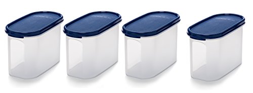 Signoraware Oval Plastic Container Set, Set of 4, 1.1 Litres, Blue von SIGNORA WARE