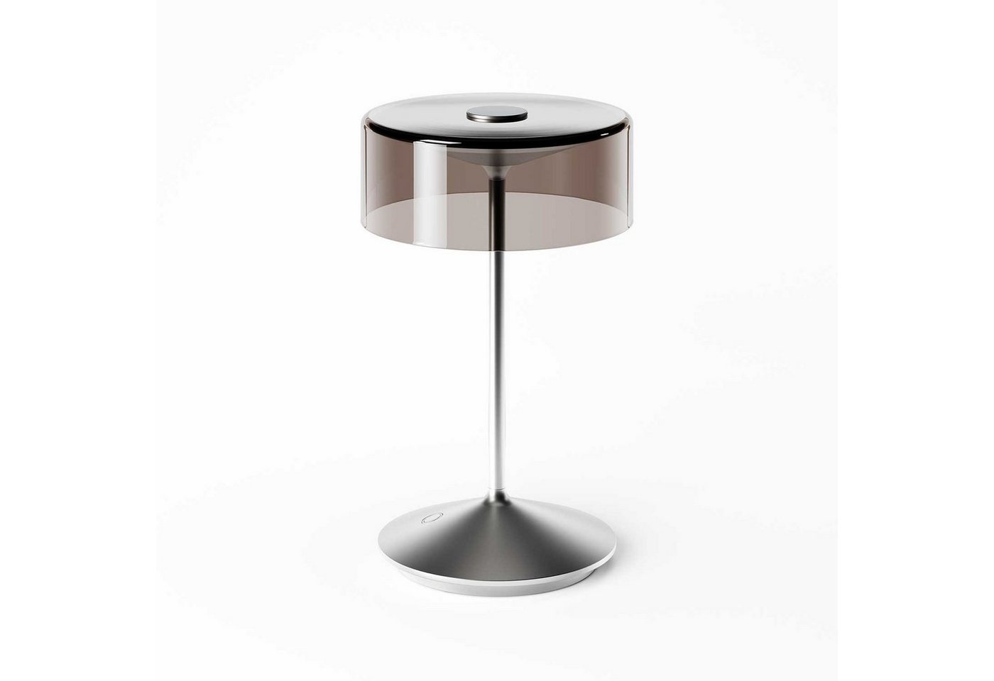 SIGOR LED Tischleuchte Numotion, Stilvolle Akku-Tischampe mit Glasschirm, LED fest integriert, Warmweiß, Extra Warmweiß, kabellose Tischleuchte, 26,5x16x16 cm von SIGOR