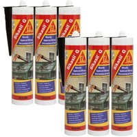 Sika - 6er-Set elastische Silikondichtstoffe für Dichtungen sil g - Grau - 300ml - Gris von SIKA