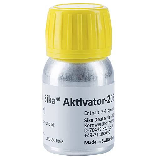 Sika – Haftreiniger auf Lösemittelbasis – Sika Aktivator-205 Transparent – für nicht poröse Untergründe – zur Reinigung von Klebeflächen – 30 ml von Sika