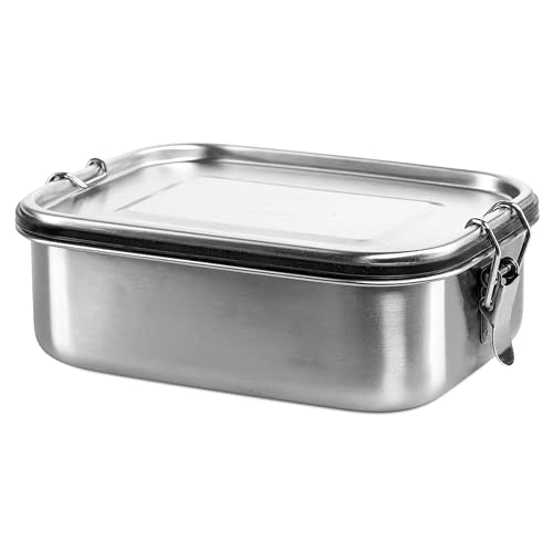 SILBERTHAL Brotdose Edelstahl mit Fächern – 1200ml Lunchbox Erwachsene – Auslaufsicher & Leicht – Mit Behälter für Saucen und Dips… von SILBERTHAL