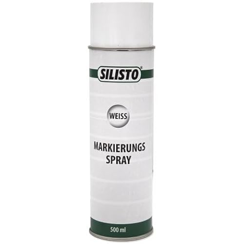 SILISTO 1x Markierungsspray 500 ml - weiß - Markierungsfarbe Kreidespray Markierspray Bodenmarkierung - Farbspray - Sprühfarbe - 360° Sprühdose von SILISTO