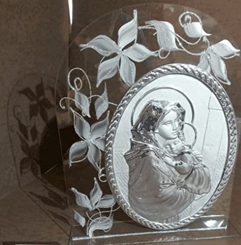 SILVART L.DEC. ARG. Glas-Symbol 29,5 x 38 Madonna, wie abgebildet von SILVART