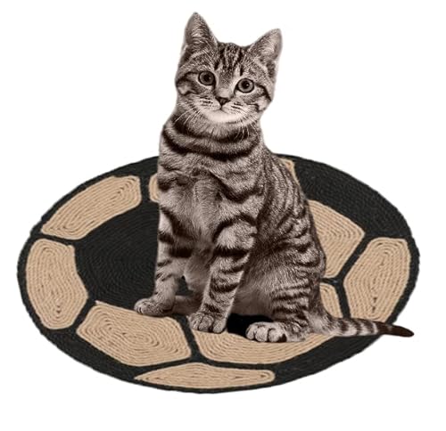 Kratzmatte Katze Sisal Kratzteppich Fußballmuster Rund Katzenboden rutschfest Sisalmatte Knirschende Pfoten Kratzbrett Schutz Möbeln Kratzbrett Katzenmöbel Natürlich von SIQITECH