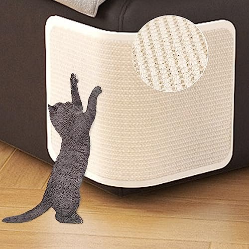 Kratzmatte Katzen Kratzpappe Sisal Kratzteppich Möbelschutz Sisalmatte Verschleißfest Katzenzubehör Krallen Pflege Katzenkratzmatte 30x20cm Kratzpad Langlebig Kratzmatte für Sofa Bett Wand Möbel von SIQITECH