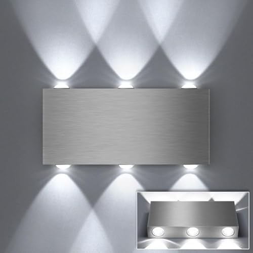 SISVIV 6W LED Wandleuchte Innen Modern Wandlampe Up und Down Energiesparende aus Aluminium für Flur Korridor Wohnzimmer Schlafzimmer von SISVIV