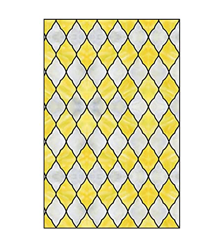 SJH Fensterfolie aus Buntglas, geometrischer Glasaufkleber, dekorativ, nicht klebend, UV-beständig, hitzebeständig, Fensterfolie für Zuhause, Küche, Schlafzimmer von SJH