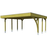 SKANHOLZ Carport »Friesland Set 7«, BxT: 557 x 555 cm, Firsthöhe: 254 cm, imprägniert - braun von SKANHOLZ