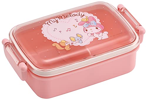 My Melody Bento Lunchbox (425 ml) – niedliche Lunchbox mit sicherem 2-Punkt-Verschlussdeckel – authentisches japanisches Design – langlebig, mikrowellen- und spülmaschinenfest – Musik von SKATER