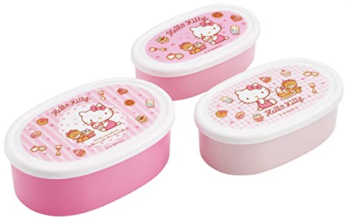 Skater SRS3SAG-A Hello Kitty Lunch Box, Sweets, Sanrio, 28,9 FL oz (860 ml), Set mit 3, Sealing Containers, Storage Container, Girls, Made in Japan von SKATER