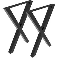 2 Stück Möbelfüße Metall,Möbel Beine,Industrial Style,für Couchtische,Schränke,TV-Schränke Holztische und Anderen Möbeln,X-Form,71×50cm(Schwarz) von SKECTEN