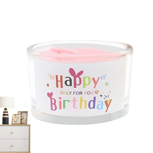 SKUDA Geburtstagskerze im Glas | Duftkerze Happy Birthday Kerzen Geschenke Sojawachs | „Happy Birthday“-Kerzengeschenke für Mutter und Frau mit Duft und Langer Brenndauer von SKUDA