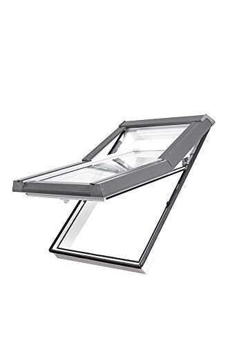 AFG - Skylight Kunststoff Dachfenster PVC 94 x 118 mit Eindeckrahmen Schwingfenster Dachflächenfenster von SKY LIGHT