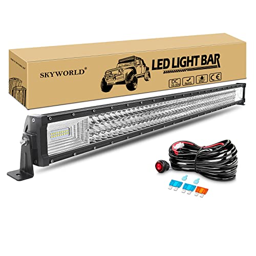 SKYWORLD LED Arbeitsscheinwerfer Bar, 106cm 42 Zoll 540W Zusatzscheinwerfer Scheinwerfer Led Lichtleiste Offroad Lampe mit 12V Toggle kabelbaum kit für Auto SUV ATV UTV LKW 4x4 Nebelscheinwerfer von SKYWORLD