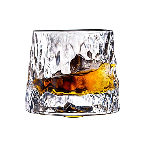 SLDHFE Whiskygläser, 170 ml, Kristallglas, altmodisches Glas, Cocktailglas, Whiskyglas mit drehbarem Boden, Scotch-Gläser zum Trinken von Cocktails, Wodka von SLDHFE