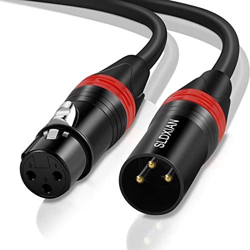 SLDXIAN XLR Kabel, Mikrofonkabel XLR Stecker auf XLR Busche, XLR Verlängerung für Verstärker, Mixer, Lautsprecher (1M) von SLDXIAN