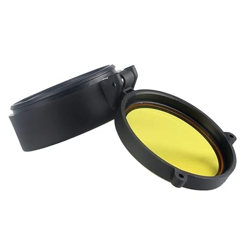 SLOYCA 1 stück 30-69 MM gelb transparent zielfernrohr objektivabdeckung flip up schnellfeder schutzkappe objektivdeckel for Airsoft Gun Kaliber (Color : 39mm) von SLOYCA