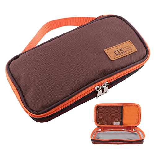 Camping Bestecktasche Leer, Besteck Aufbewahrungstasche Tragbar, Kochtasche Picknickbesteck, Besteckbeutel Besteckhalter für Gabel Essstäbchen Outdoor Reisen Camping - Orange Braun von SM SunniMix