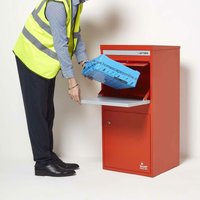 SMART PARCEL BOX Paketbriefkasten Paketkasten Standbriefkasten Paketbox, Entnahme hinten & vorne, Größe XL, Rot - Rot von SMART PARCEL BOX