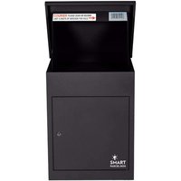 Wand-Paketkasten Paketbox Paketbriefkasten Postkaten, Entnahme vorne, Schwarz - Schwarz - Smart Parcel Box von SMART PARCEL BOX