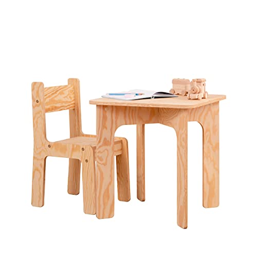 SMARTWOOD Tisch mit Stuhl für Kinder Mimi TAB + KR, Natural, ECO von SMARTWOOD