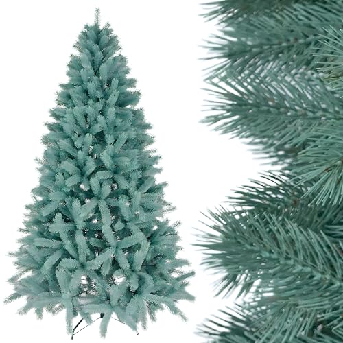 SMEREKA® Künstlicher Weihnachtsbaum 150, 180, 210, 230, 250 cm - 100% Spritzguss Weihnachtsbaum Made in EU - Künstlicher Tannenbaum mit Ständer Metall - Christbaum Künstlich wie Echt (Blau, 150 cm) von SMEREKA