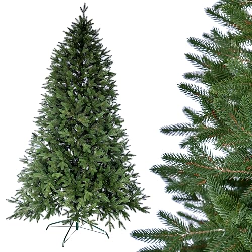 SMEREKA® Künstlicher Weihnachtsbaum 250cm Naturgetreue Spritzguss 100%,Made in EU - Tannenbaum Künstlich mit Ständer aus Metall - Christbaum Christmas Tree von SMEREKA