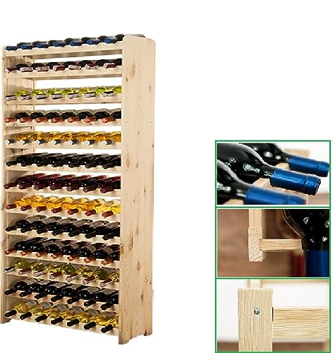 SMH LINE® Weinregal Flaschenregal Weinschrank Flaschenständer 91 Flaschen Stabil Kiefer Holz von SMH LINE
