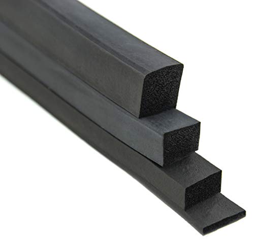 VKP20x25 Vierkantprofil von SMI-Kantenschutzprofi in Schwarz aus EPDM Moosgummi - Moosgummidichtung - Maße: 20x25 mm (0,1 m) von SMI