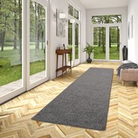 Snapstyle - Hochflor Velours Läufer Teppich Mona Grau - 100x100 cm von SNAPSTYLE