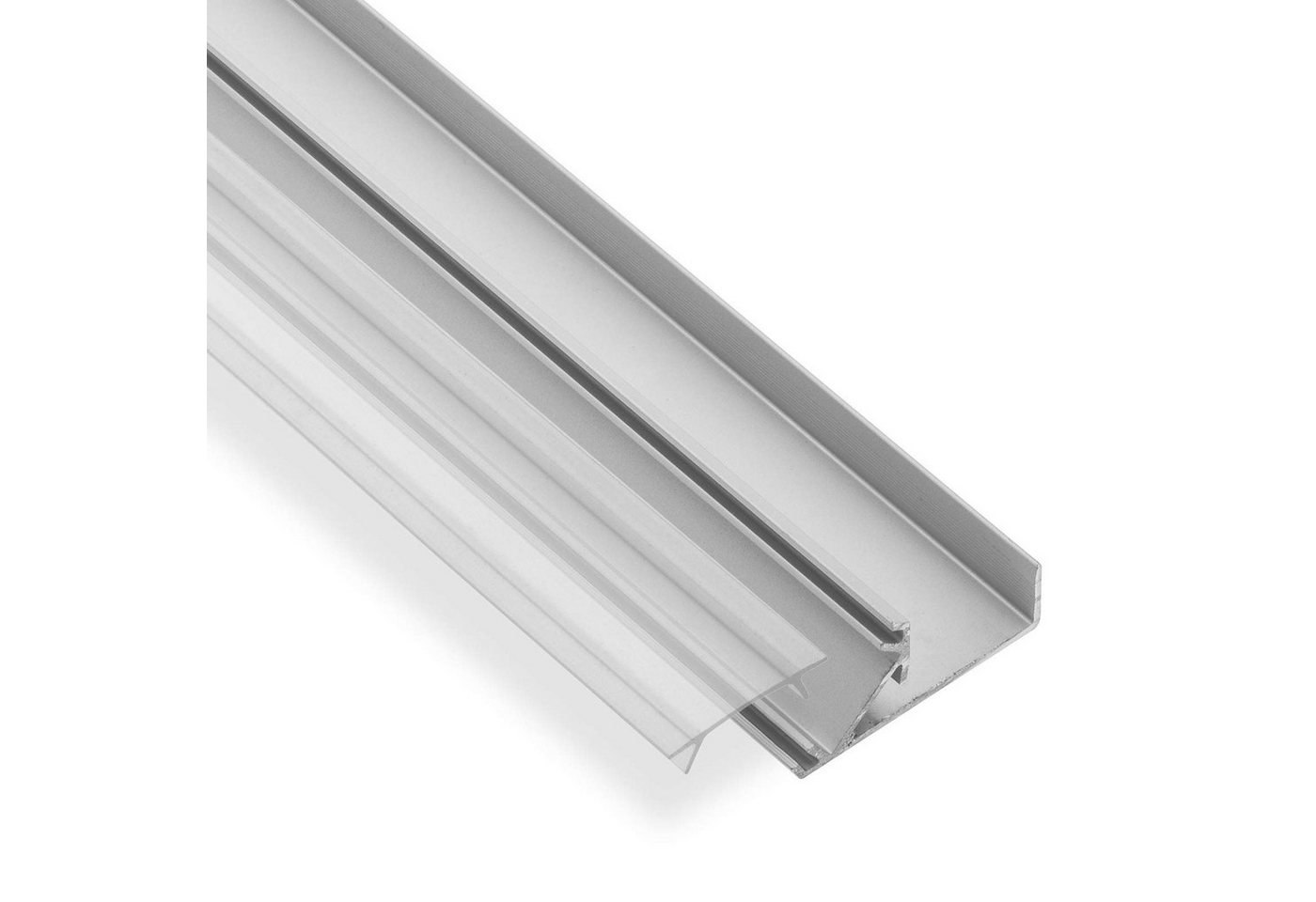 SO-TECH® LED-Stripe-Profil LED-Aluprofil-45A 2 m für 16 mm Plattenstärke m. klarer Abd., für LED Streifen bis 12 mm Breite Aluminium Profilleiste von SO-TECH®