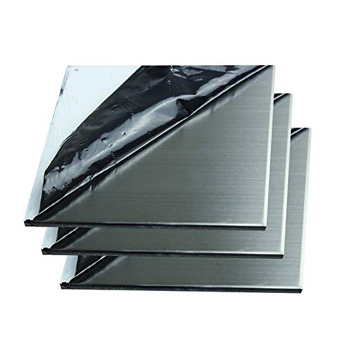 SOFIALXC Gebürstetes Edelstahlblech, 304 Metall, Rohstoffe, 80 mm x 80 mm, Stärke: 2 mm, 5 Stück von SOFIALXC