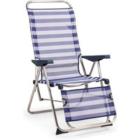 Solenny - Gartenliegestuhl Verstellbar Relax mit Anatomischem Rückenlehe Blau und Weiß 75x63x114 cm 5 Positionen von SOLENNY