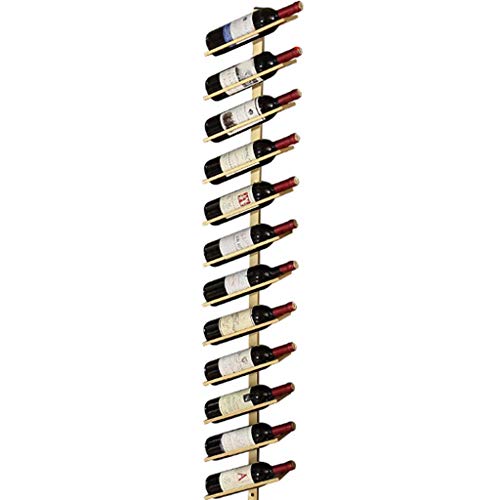 Wandmontiertes Schmiedeeisen kann schräg gestapelt werden, europäisches einfaches Weinflaschenregal, dekoratives Präsentationsregal für Zuhause, Restaurant, Bar (Gold, 12 Flaschen schräg) von SOLIQINGWANG