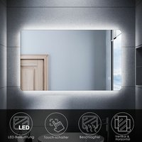 Led BadSpiegel Bad mit beleuchtung Badezimmer Wandspiegel Beschlagfrei Touch 100x60cm - Sonni von SONNI