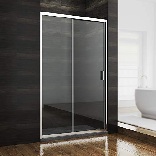 SONNI Duschkabine/Duschtüren 100x185cm Duschschiebetür,ESG Glastür Dusche Nischentür Einzelschiebetür,Glasschiebetür von SONNI