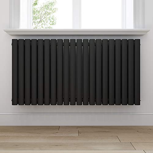 SONNI Mordern Heizkörper Röhren 600x1180mm Doppellagig Badezimmer/Wohnraum Seitenanschluss Anthrazit Badheizkörper Radiator von SONNI