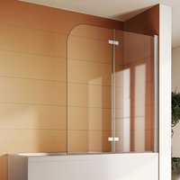 Badewannenaufsatz Glas Dusche Duschkabine Duschwand Badewannen Faltwand Duschabtrennung 180°schwenkbar,Hebe-/Senkfunktion,6mm nano esg Glas von SONNI